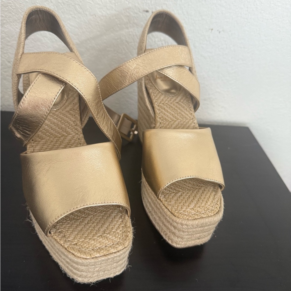 Sam Edelman Gold Wedge Sandals